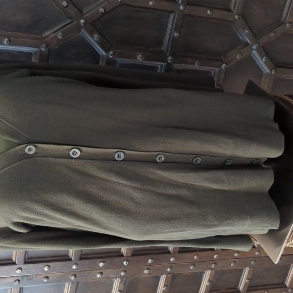 Two piece size L Tall and L Olive green cardigan and tank set, super soft - Picture 3 of 9